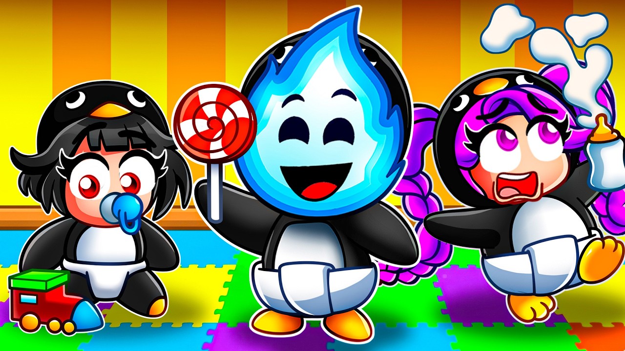 Having a BABY GUGUGAGA PENGUIN FAMILY in Roblox!