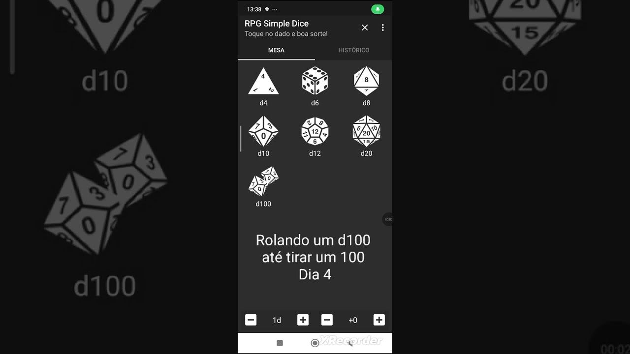 rolando um d100 até tirar um 100 dia 4 