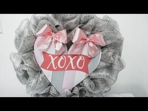 Ruffle Wreath using 5 rolls of 6” deco mesh. $ Valentines wreath