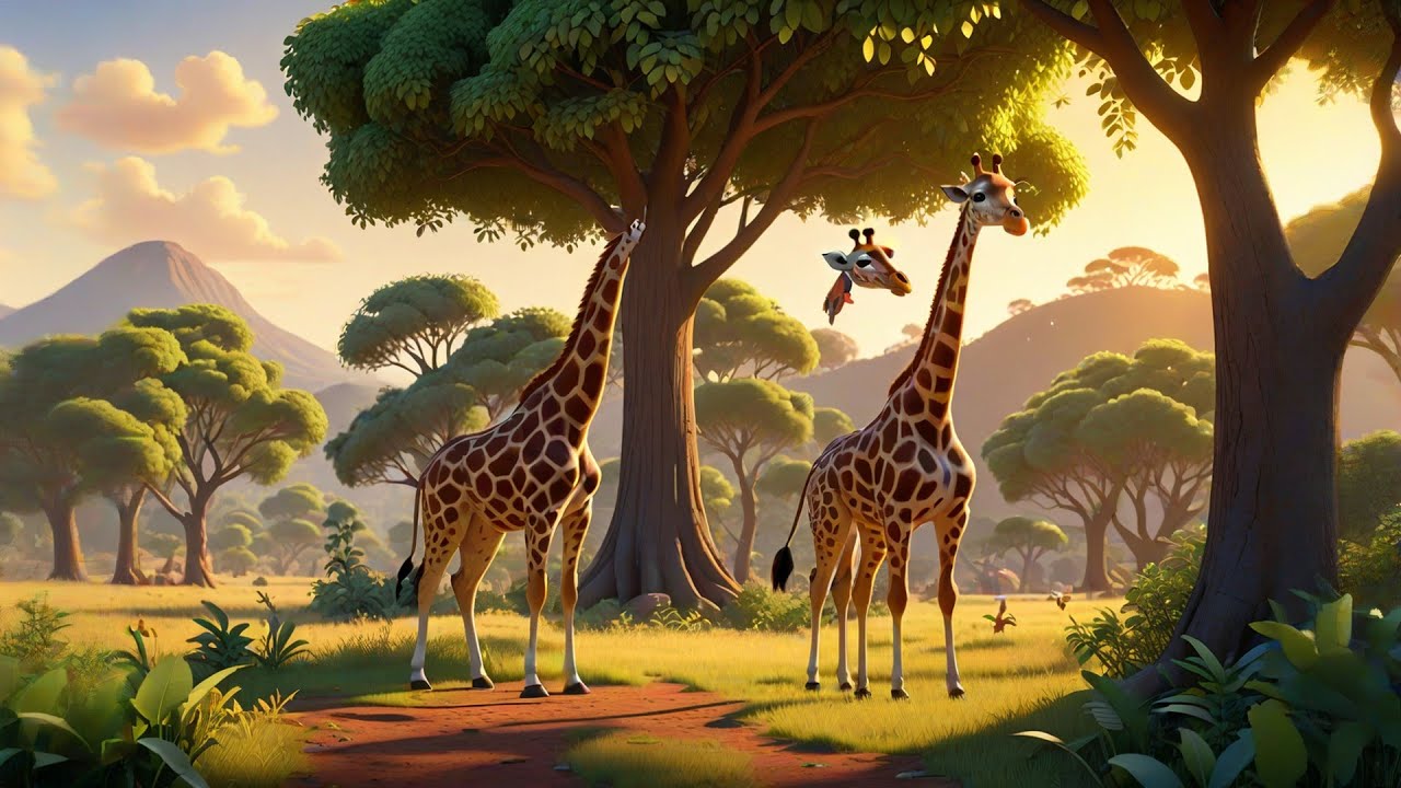 Three Little Giraffes Stretch So Tall | Nursery Rhymes for Kids | Baby Songs and Preschool Learning