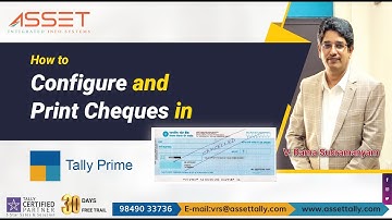 Print Cheques in Tallyprime | Asset Tally