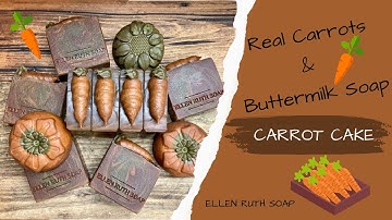 CARROT CAKE  🥕 Cold Process Soap RECIPE w/ Real Carrots & Buttermilk + Frosting / Piping