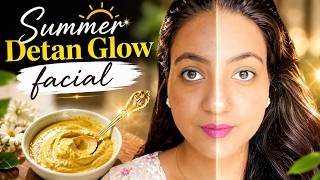 Summer Glow Facial at Home ☀️✨ Instant Glass Skin & Tan Removal Naturally
