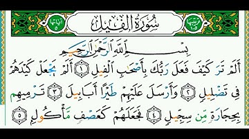 المصحف المعلم | 105 سورة الفيل للأطفال و المبتدئين