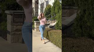 Passing you on the sidewalk 😊 #short #shorts #shortvideo #shortsfeed #jeans #heels