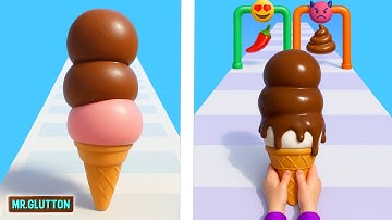 Ice Cream Rush 🆚 Stacky Ice Cream Runner - Max Level ASMR Satisfying Gameplay Walkthrough 
