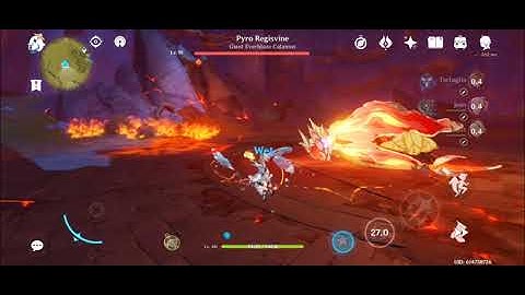 Childe one shots Pyro regisvine crit 154k without any food buffs (F2p build)