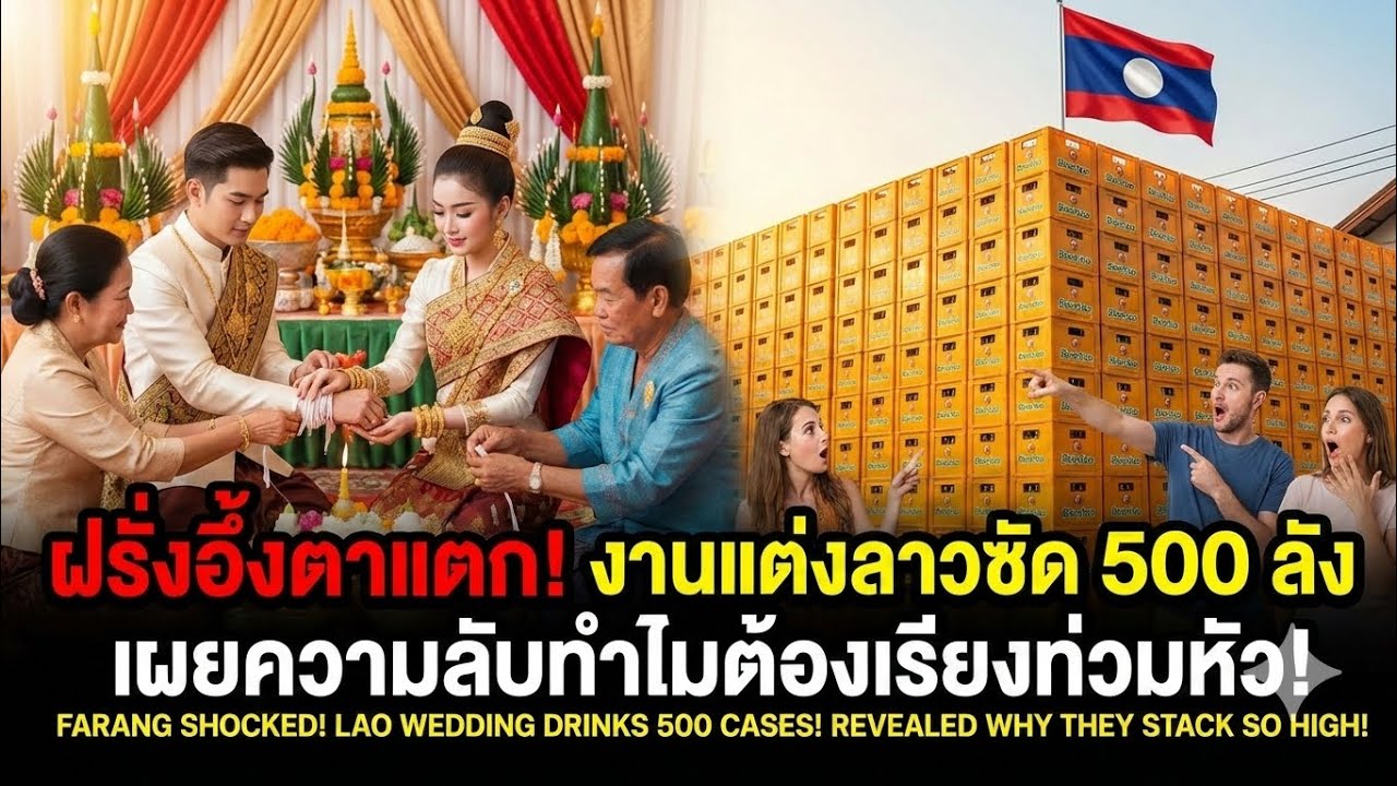 ฝรั่งอึ้งตาแตก งานแต่งลาว ชัด 'เบียร์ลาว' 500 ลังเกลี้ยง