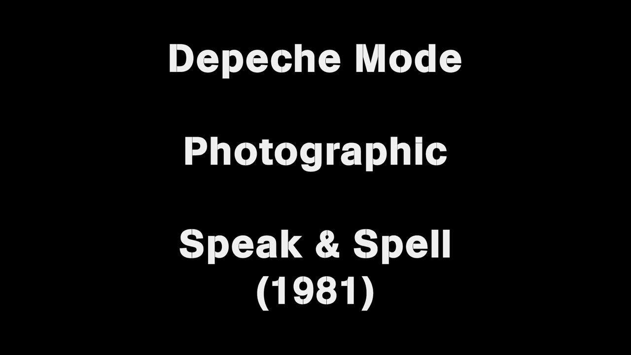 Depeche Mode Photographic YouTube