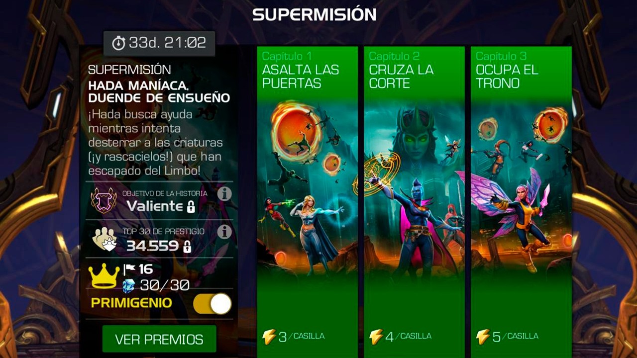 Misión mensual: Hada maníaca, duende de ensueño al 100% | MCOC