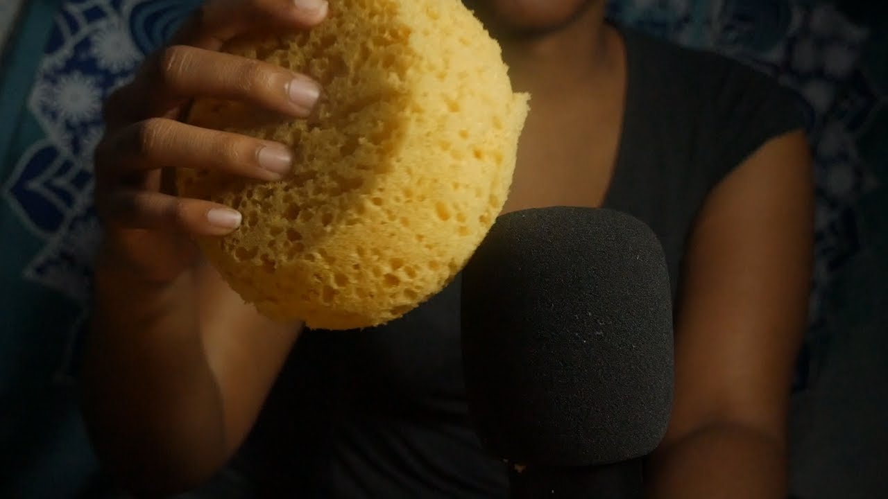 ASMR | Foam Bath Sponge Tapping, Scratching, Mic Brushing & Rubbing | No Talking