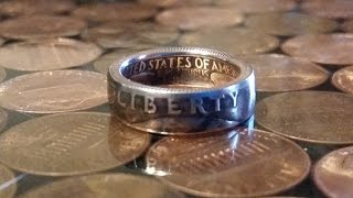 Step 1 How to make a double sided clad quarter coin ring - making the hole