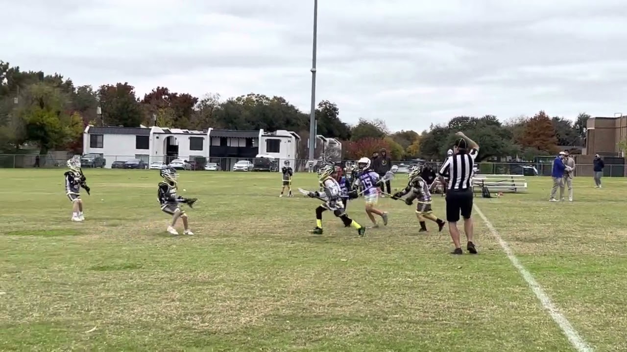 Max (2032 Silver) Impulse Lacrosse- Face Off and then eventually scores - 2022-12-03