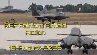 RAF Fairford 18 Aug 2026: Final 3 F-22A Raptors TREND53/54/55 Depart + B-1B Lancers Touch & Goes