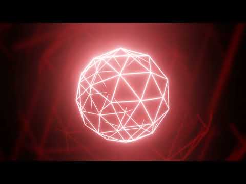 Abstract Neon Light Sphere Background Video 4K Blinking Red Glowing Spinning Background VJ Loops