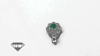 Green Emerald Flower Pendant Necklace