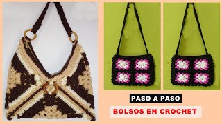 CARTERAS/bolsos tejidos en crochet /dos modelos video completo - YouTube