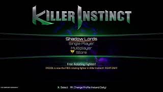 KILLER INSTINCT Main Menu Screen XBOX ONE X 07.12.22