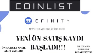 COİNLİST EFİNİTY COİN ÖN SATIŞ | ÖN SATIŞ KAYDI NASIL YAPILIR | YETERLİLİK TESTİ | QUİZ CEVAPLARI