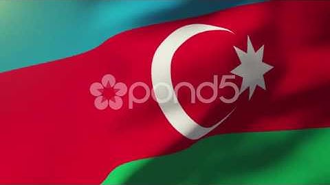 Azerbaijan Flag Waving In The Wind. Looping Sun Rises Style. Animation Loop