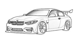 BMW M4 Drawing Tutorial | How to Draw BMW M4 Step by Step Easy Sketch BMW M4 Drawing Tutorial | How to Draw BMW M4 Step by Step Easy Sketch