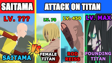 Saitama vs ALL Attack On Titans Level Challenge Rampage | Kaiju Animation