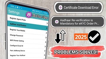 Certificate Download Error Jio Update | Aadhar Re-Verification Is Mandatory For eKyc Activation