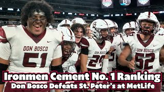 Don Bosco 35 St. Peter's Prep 26 | Week 5 Highlights | Ironmen Cement Status as No. 1 in NJ!