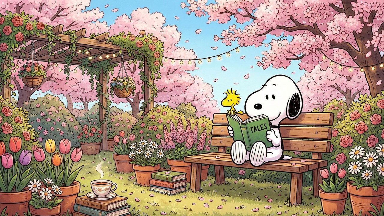 Расслабляющий весенний джаз со Снупи 🌷 | Продуктивные джазовые ритмы для концентрации, работы и т...