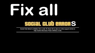 how to fix social club errors in gta v