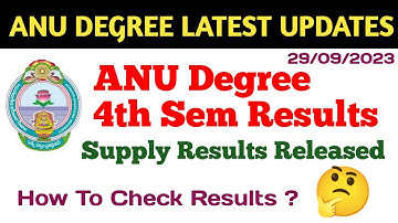 Degree 4th Semester Exams Supply Results Released Latest Update 2023 ANU Degree 4Sem Supply Results