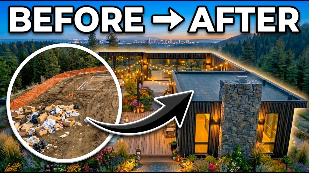 Mountain Forest Home Build | Excavation to Final Lighting Timelapse
