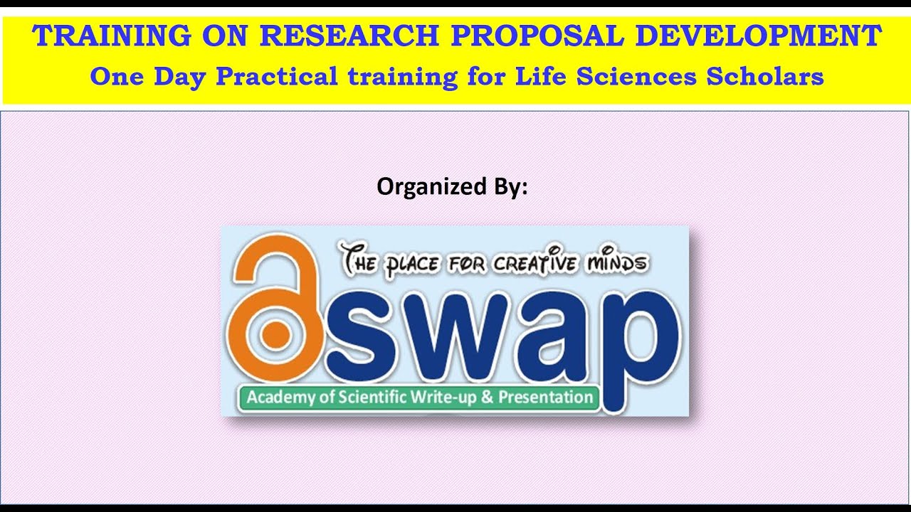 TRAINING ON RESEARCH PROPOSAL DEVELOPMENT - YouTube