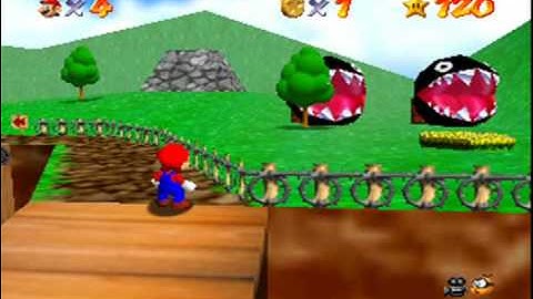 Attack of the Chain-Chomps in Super Mario 64 (Gameshark Code)