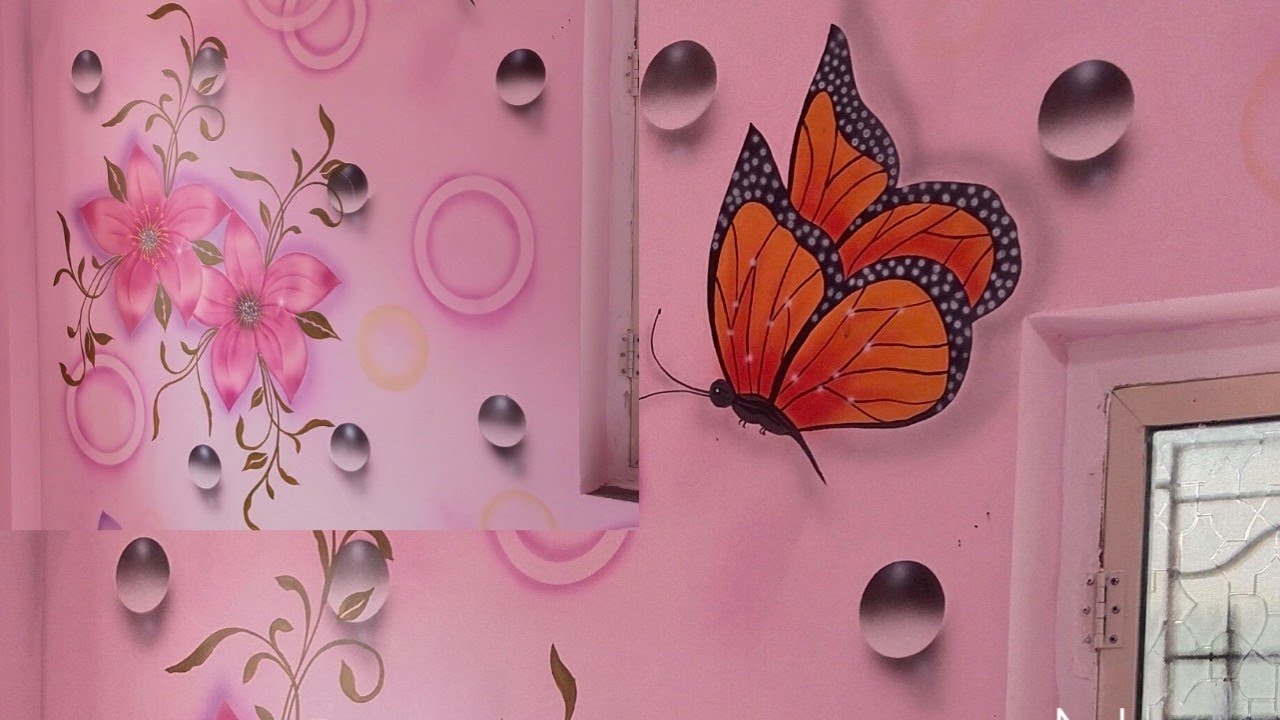3d wall painting design flower design