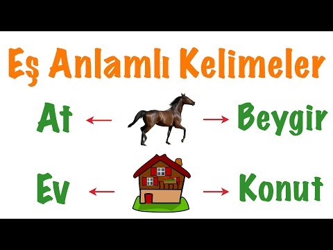 Eş Anlamlı Kelimeler (Eş Anlamlı Sözcükler Listesi)