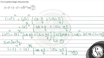 If \( n \) is a positive integer, then prove that \[ (1+i)^{n}+(1-i)^{n}=(\sqrt{2})^{n+2} \cos \...