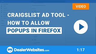 Craigslist ad tool - allowing popups in Firefox