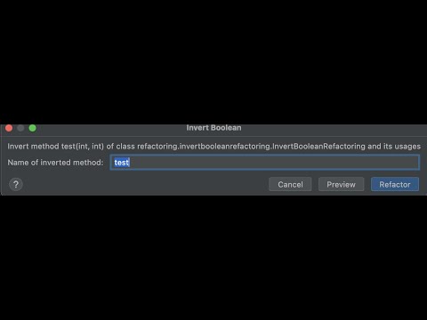 Invert Boolean Refactoring  -  Intellij