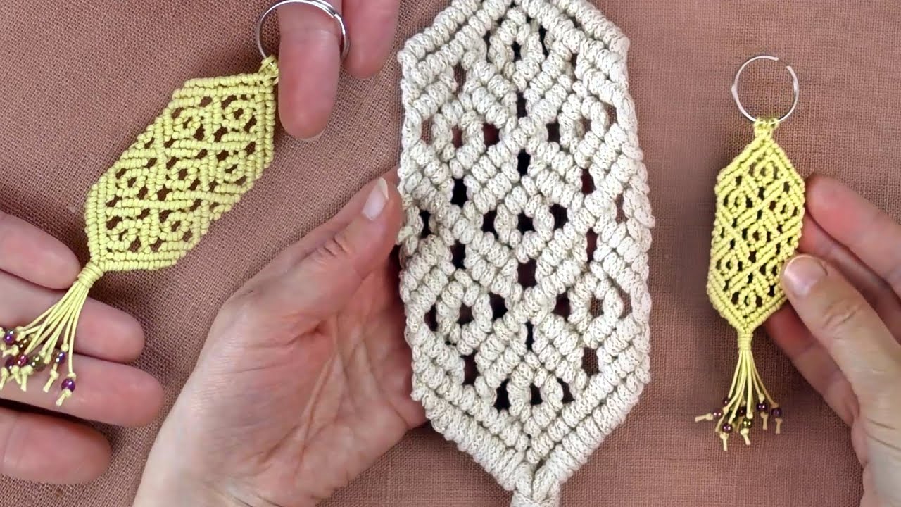 Floral Macrame Pattern for Keychain, Bracelet, Belt or Wall Hanging ...