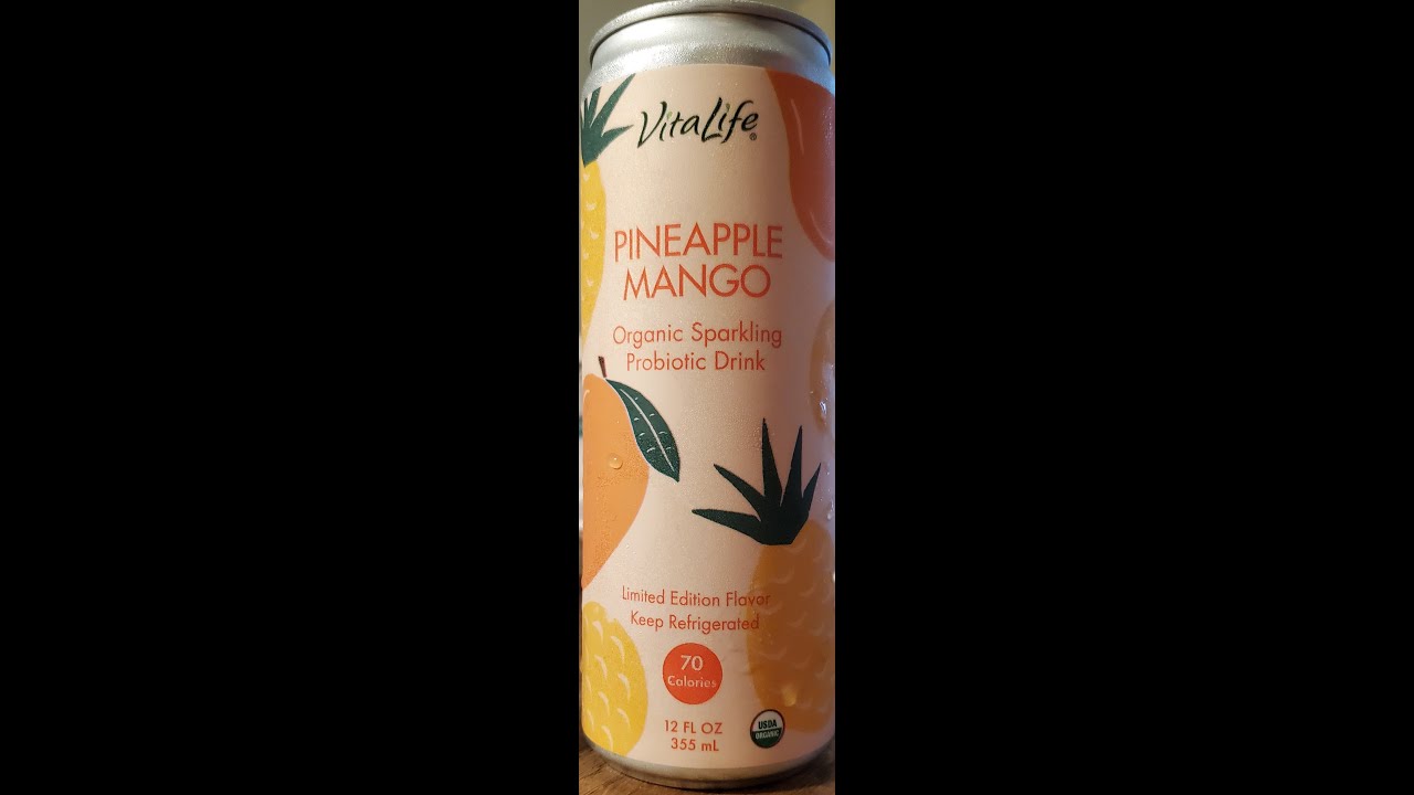 VitaLife Limited Edition Pineapple Mango Organic Sparkling Probiotic