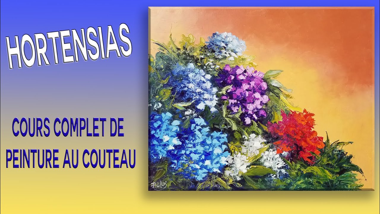 Hortensias - Tutoriel de peinture au couteau - P Clus