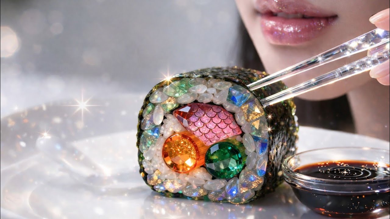 Making a Spicy Tuna Sushi Roll… 🥵🍣 But It’s Made of GLASS?! 💎😱 Ai Food ASMR (RELAXING)