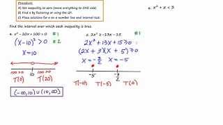 MathCamp321: Algebra 2 - Solving Quadratic Inequalities (part 2)
