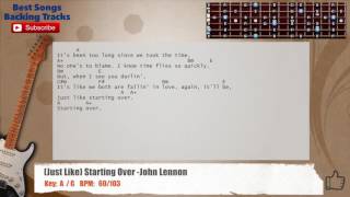🎸 (Just Like) Starting Over -John Lennon Guitar Backing Track with chords and lyrics