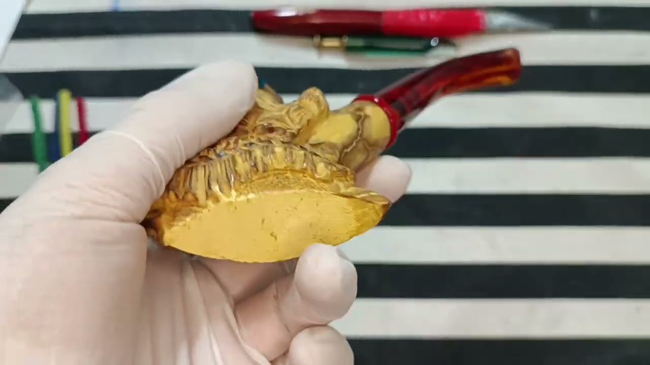 Block Meerschaum Jeweled Skull King Pipe