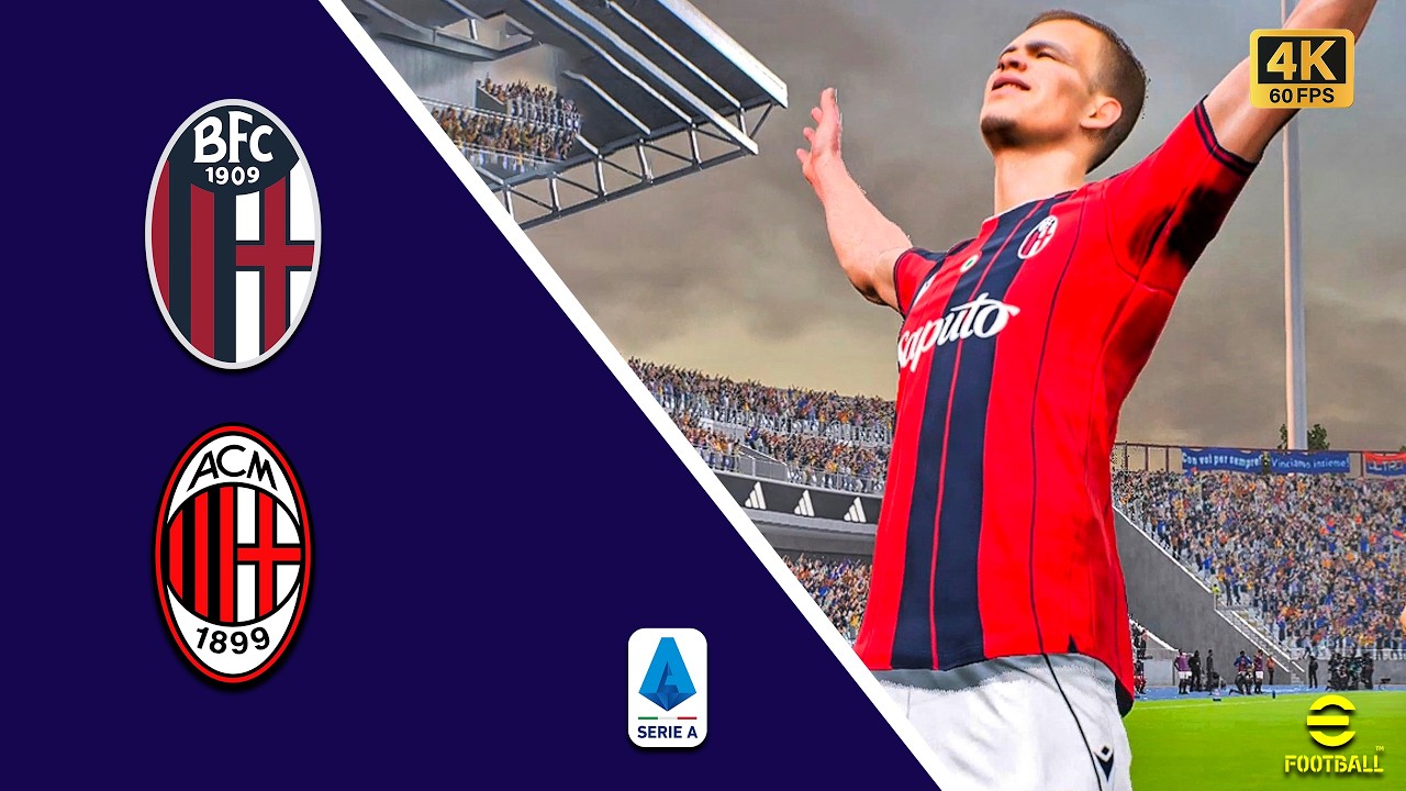 Bologna vs AC Milan | Serie A 2025-26 | Efootball | 4K 60FPS