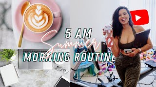 Productive 5 AM Summer Morning Routine | Full Time YouTube Mom