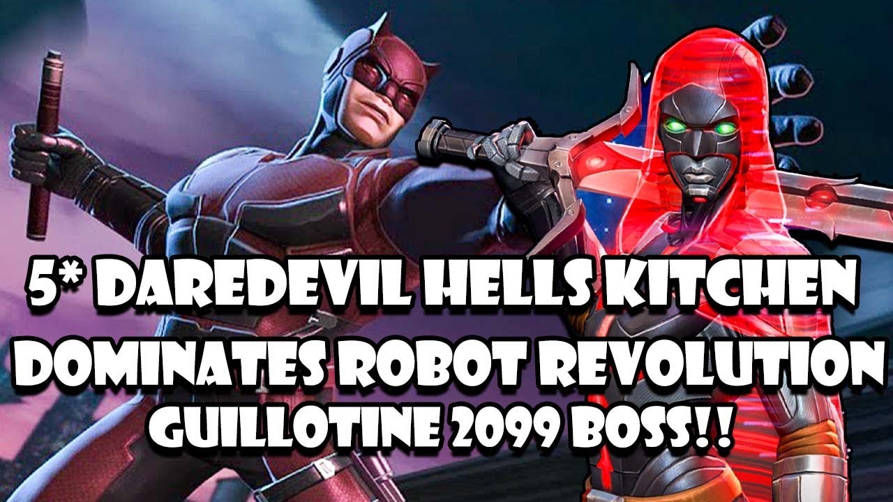 Daredevil HK Dominates Guillotine 2099 boss: Cataclysm-Robot Revolution- Marvel Contest Of Champions