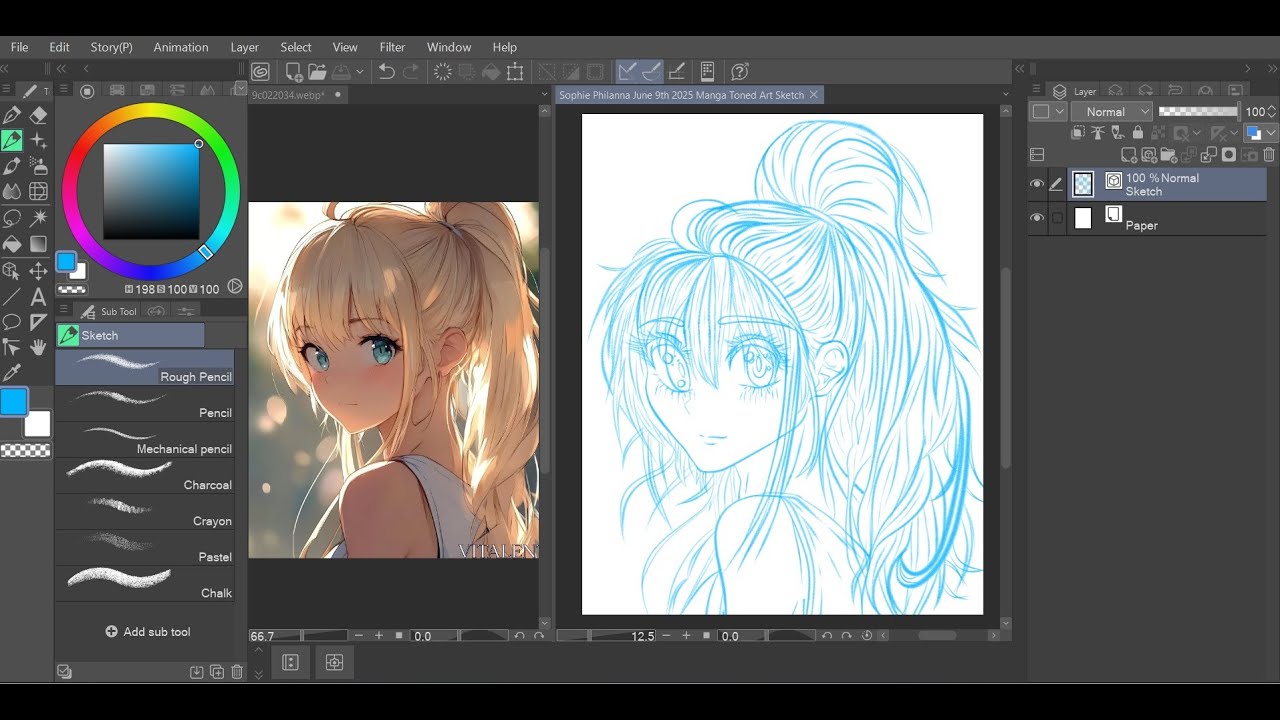 8TH Art Livestream of Sophie Philanna from my Original Manga/Light Novel - Revelation (Subscribe!)